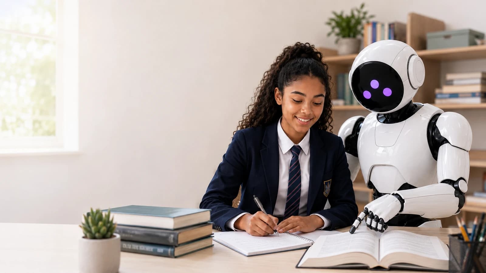 Gudai helping a high school learner with her homework